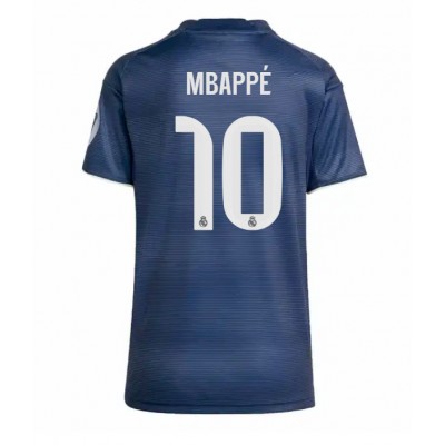 Camiseta Real Madrid Kylian Mbappe #10 Segunda Equipación Replica 2025-26 para mujer mangas cortas Camiseta Real Madrid Kylian Mbappe #10 Segunda Equipación Replica 2025-26 para mujer mangas cortas